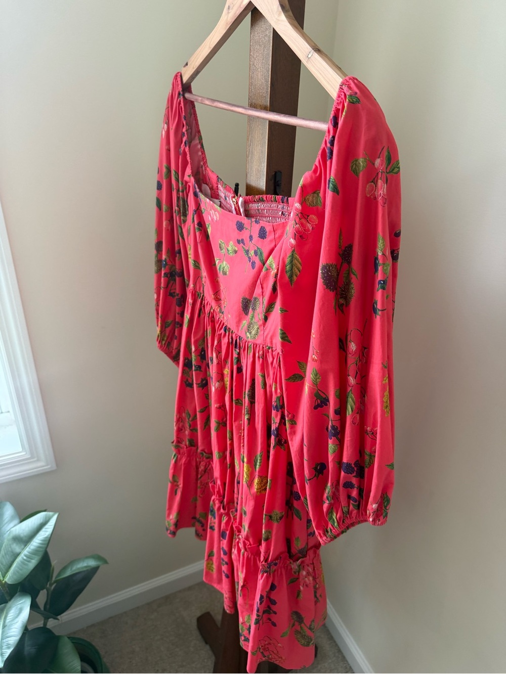 Cara Cara Coral Pink Floral Long Sleeve Dress